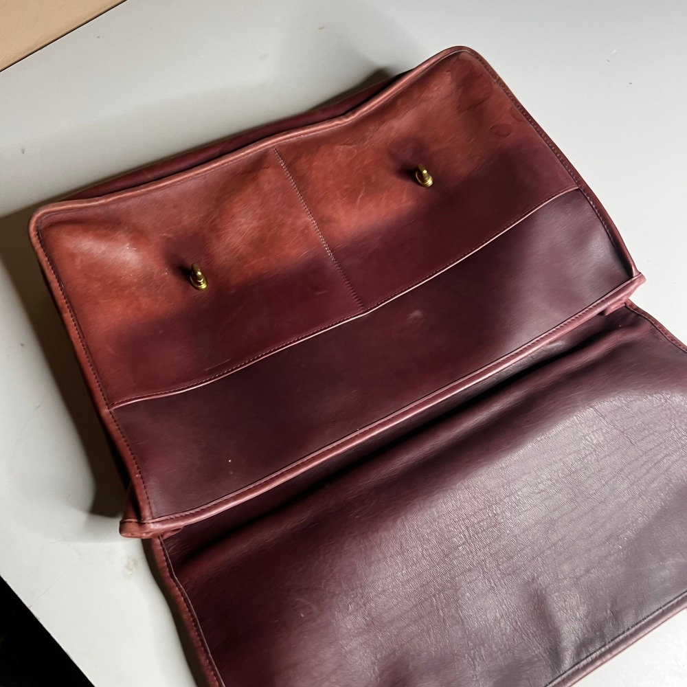 Vintage Coach Mahogany Leather Briefcase 034-1040 Made in USA Turnlock Bag - Picture 4 of 10